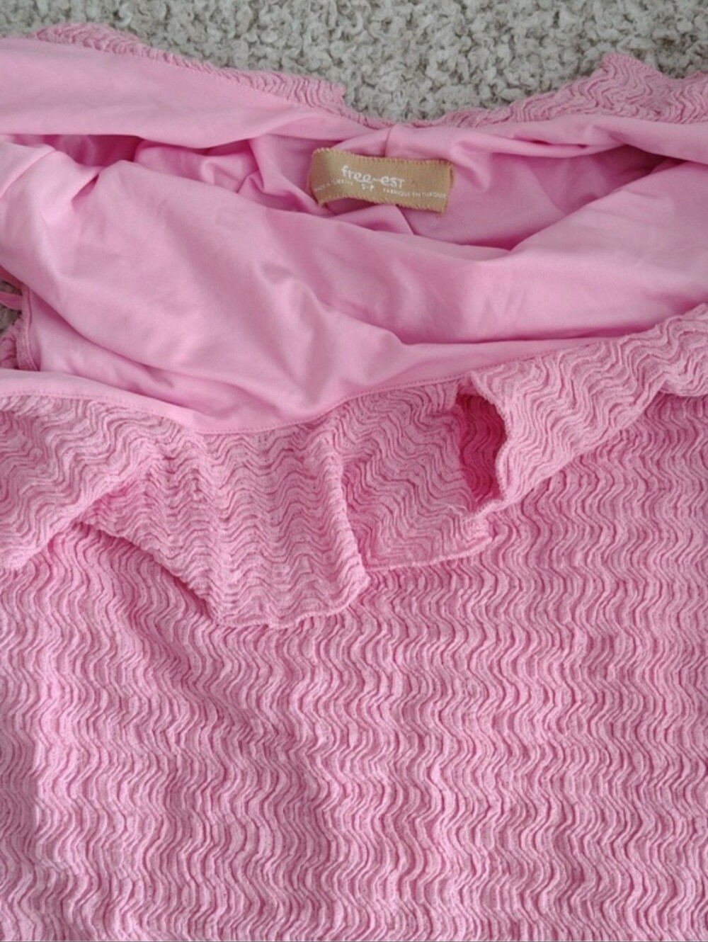 FREE PEOPLE Pink Off-Shoulder Ruffle Women's Dress - Picture 6 of 10